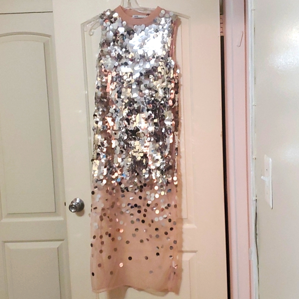 Sequin cocktail dress.